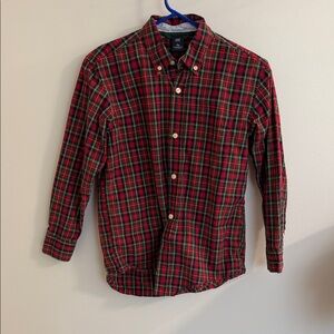GAP Kids Festive Red and Green Plaid Shirt